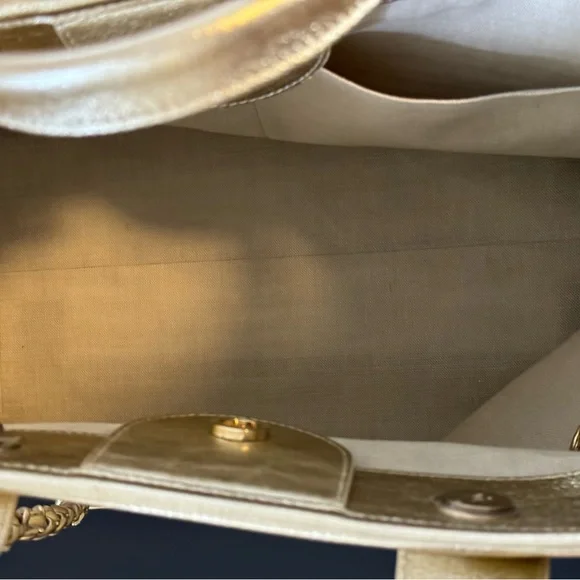 Limited Edition ! NWT Large Gold Calfskin Chanel Deauville Tote - Picture 9 of 15
